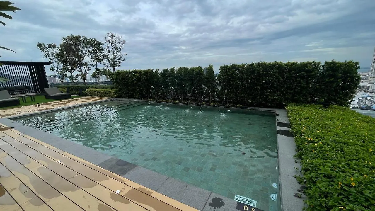 アパート New Georgetown Modern City View 2Br Homestay For 10Pax 无敌美景两房民宿 Beacon Executive Suite